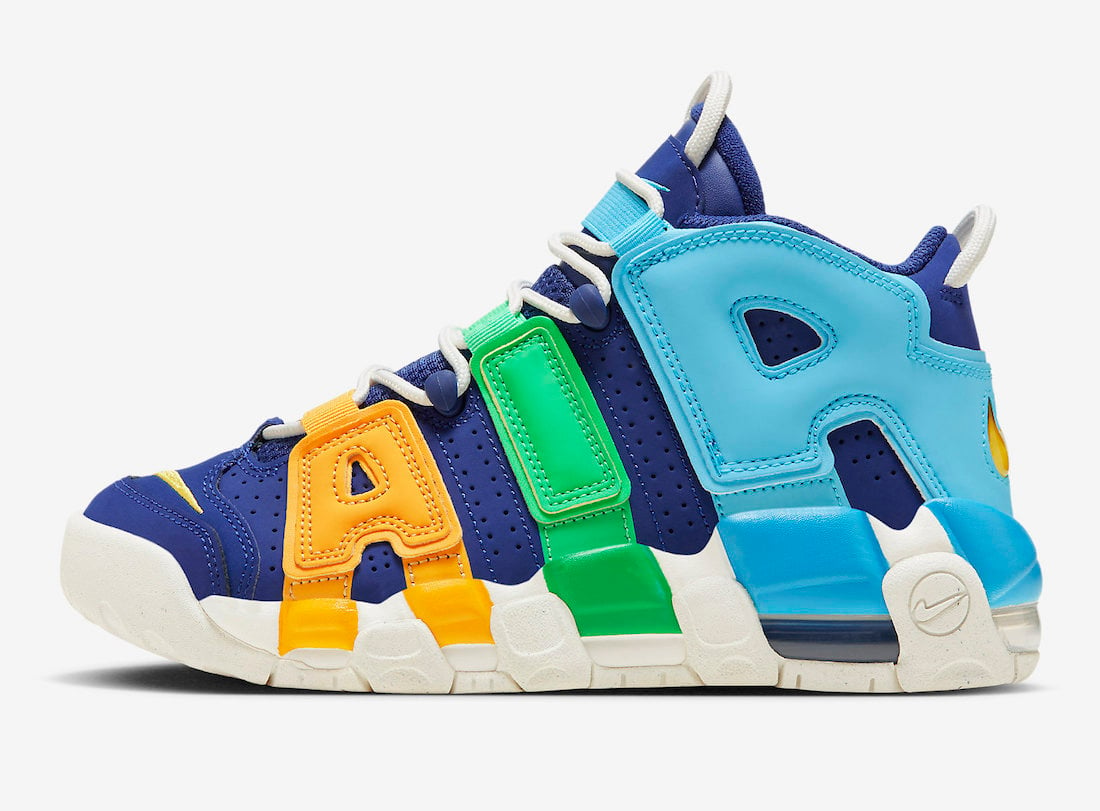 Nike Air More Uptempo GS Deep Royal Blue Baltic Blue Electric Algae Opti Yellow FJ0693-455 Release Date Info