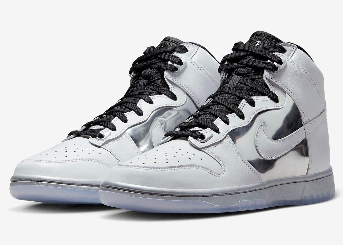 This Nike Dunk High Features Chrome Panels