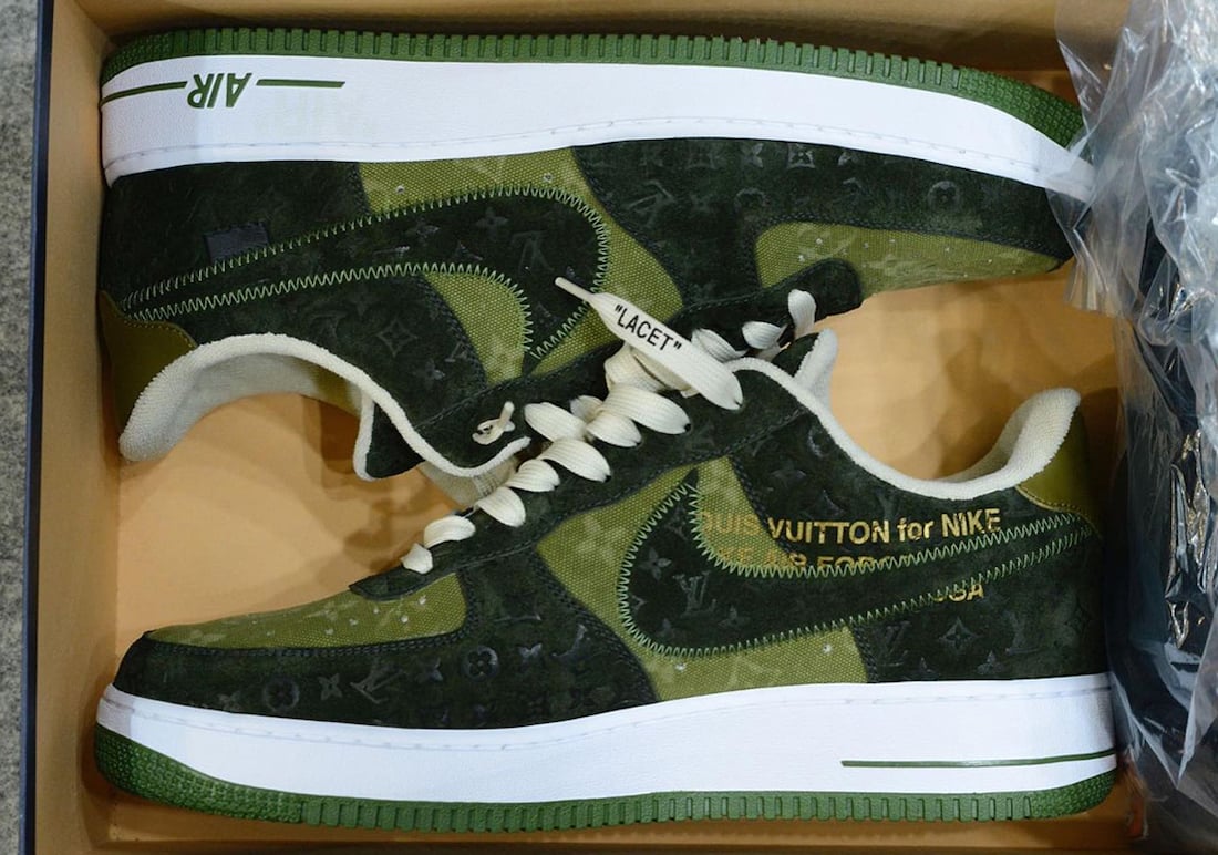 Louis Vuitton Nike Air Force 1 Low Green Suede