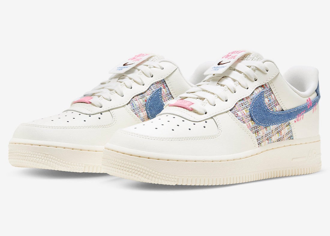 Nike Air Force 1 Low ‘Just Do It’ Features Denim and Bouclé Panels