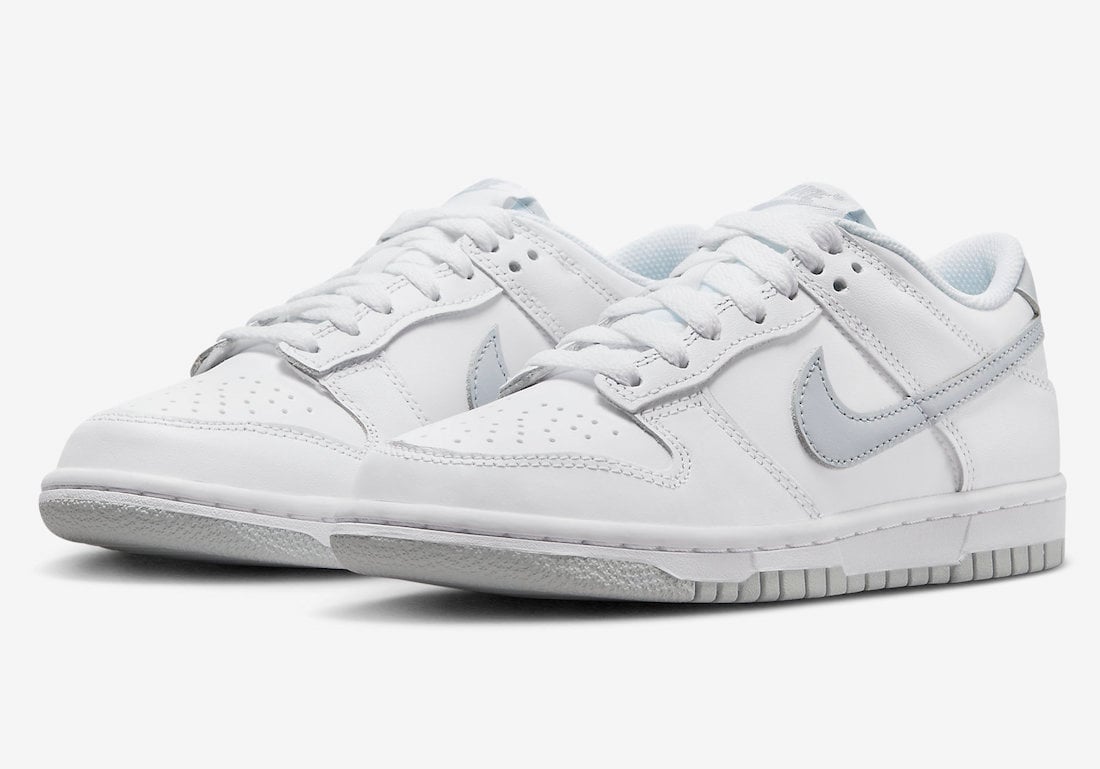 Nike Dunk Low in White and Light Grey Releasing in Kids Sizing