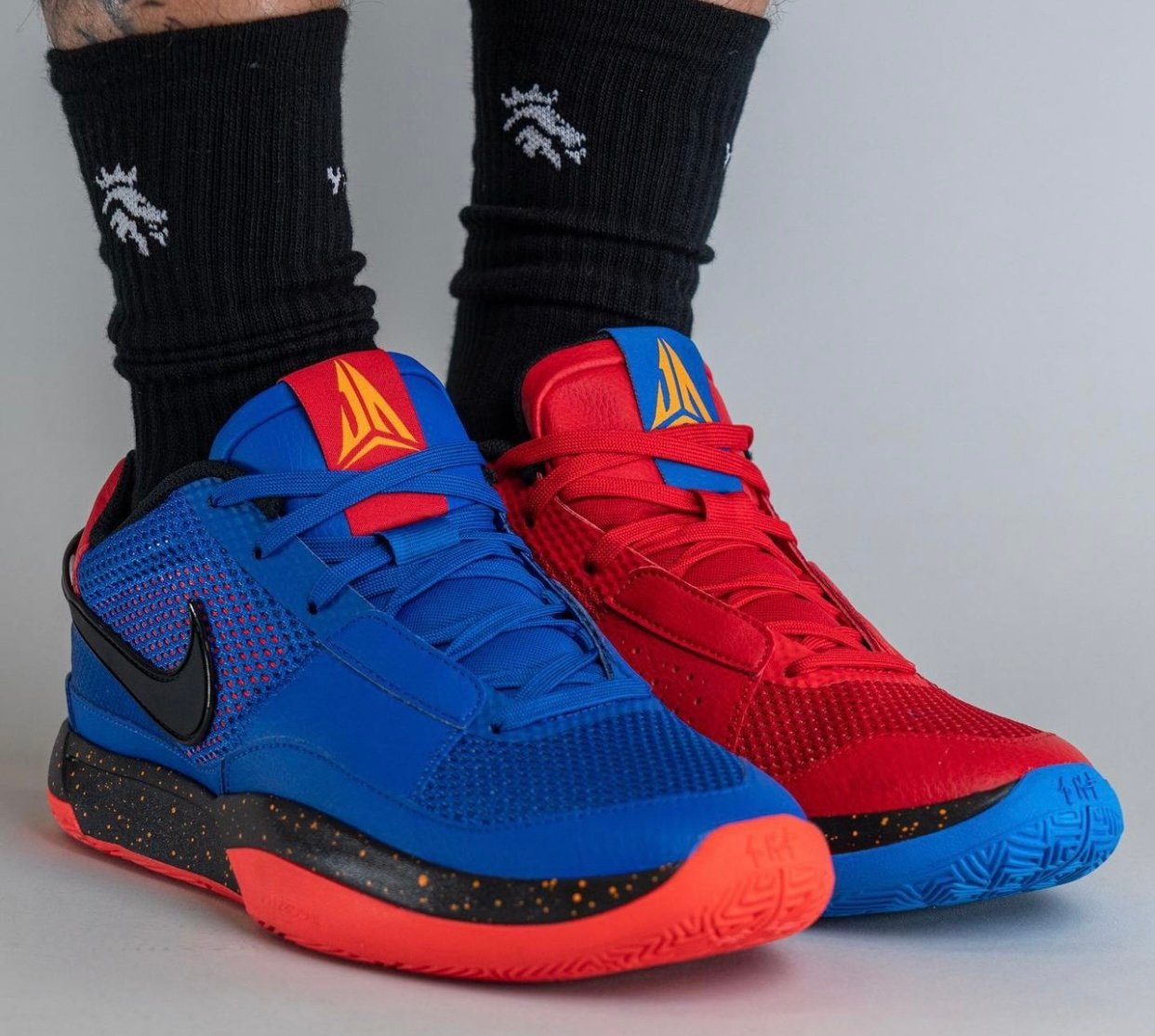 Nike Ja 1 Mismatch Game Royal University Red DR8785-401 On-Feet