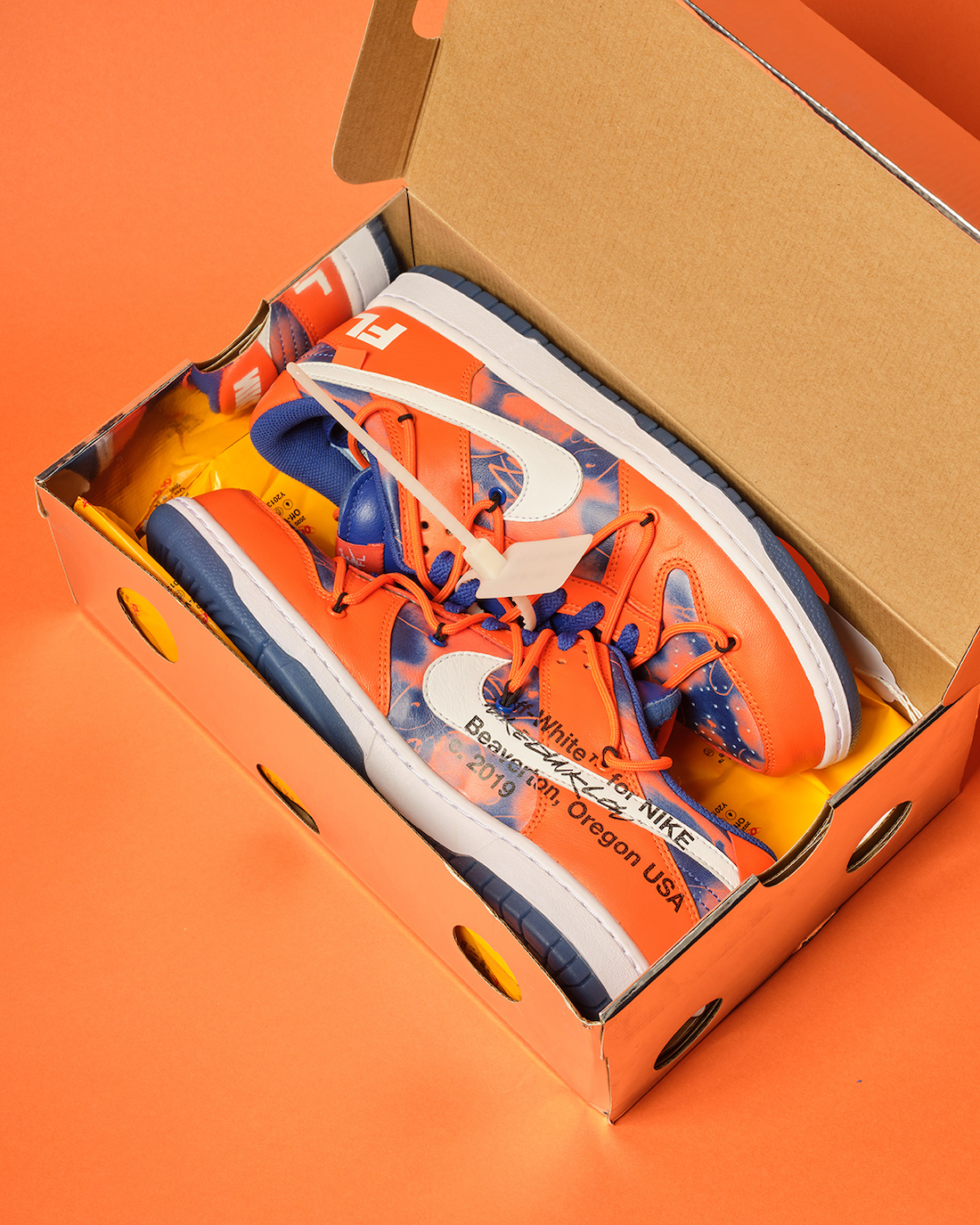 Off-White Futura Nike Dunk Low Orange Auction