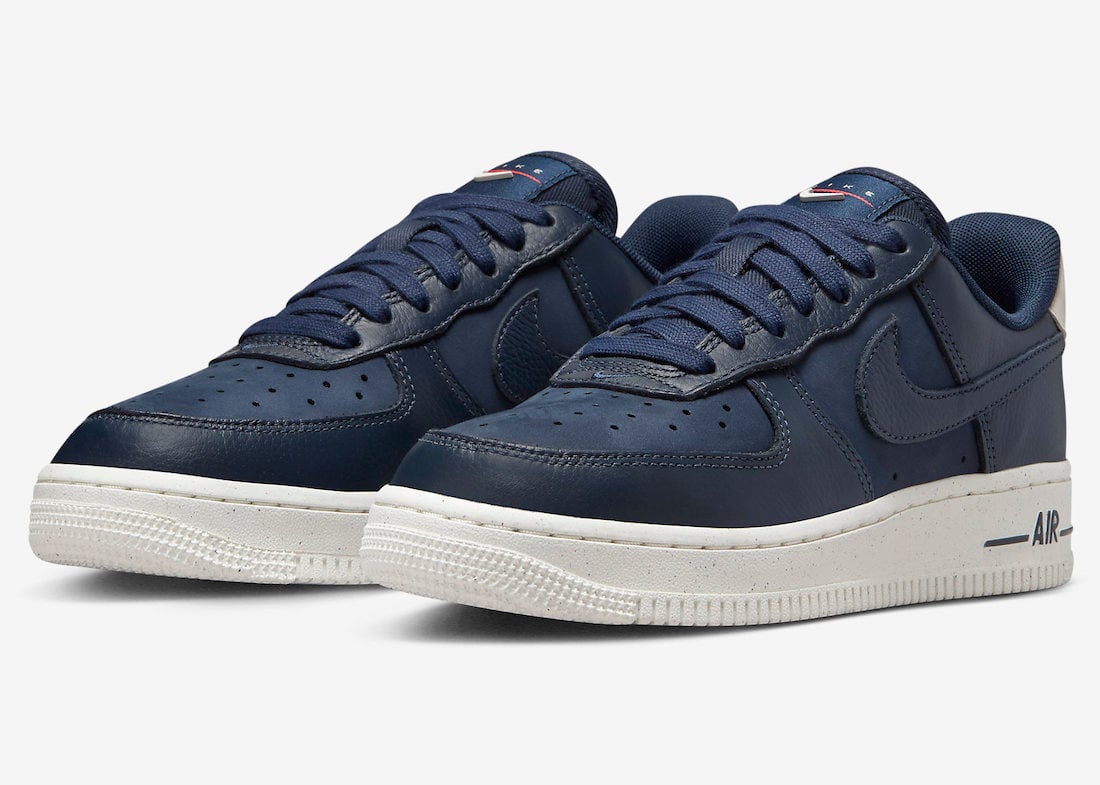 Nike Air Force 1 Low in Navy with Nubuck and Leather