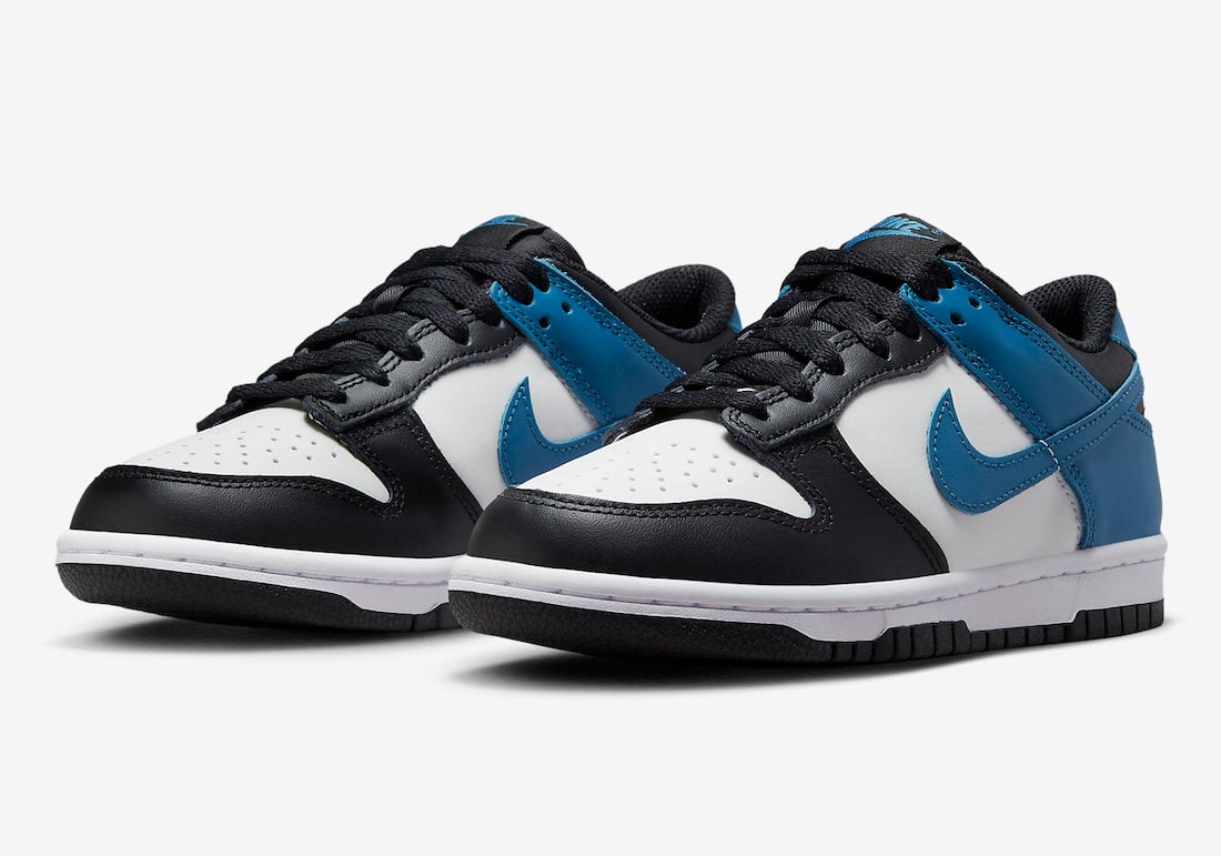 Nike Dunk Low in Black, White, and Blue is Releasing in Kids Sizing
