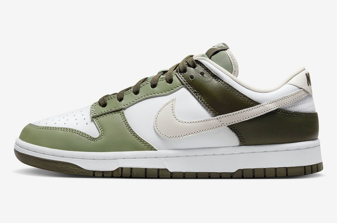 Nike Dunk Low White Oil Green Cargo Khaki FN6882-100