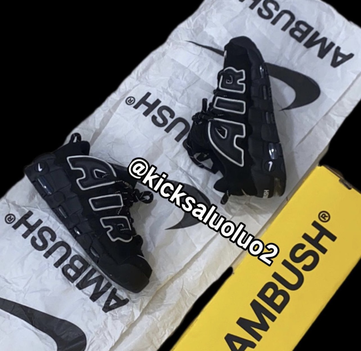 AMBUSH Nike Air More Uptempo Low Black White