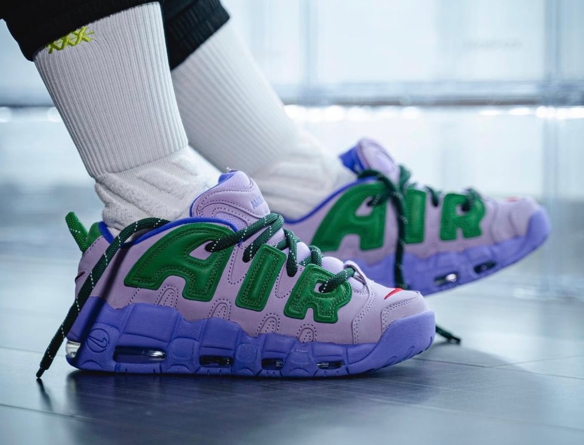 How the AMBUSH x Nike Air More Uptempo Low ‘Lilac’ Looks On-Feet