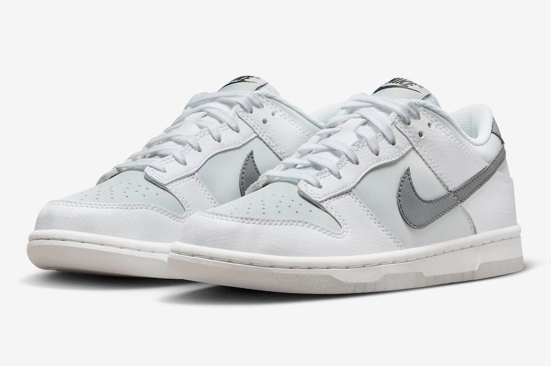 Nike Dunk Low with Reflective Swooshes Dropping in Kids Sizing