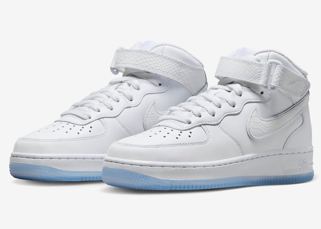 Nike Air Force 1 Mid ‘White Ice’ Features Reptile Textures