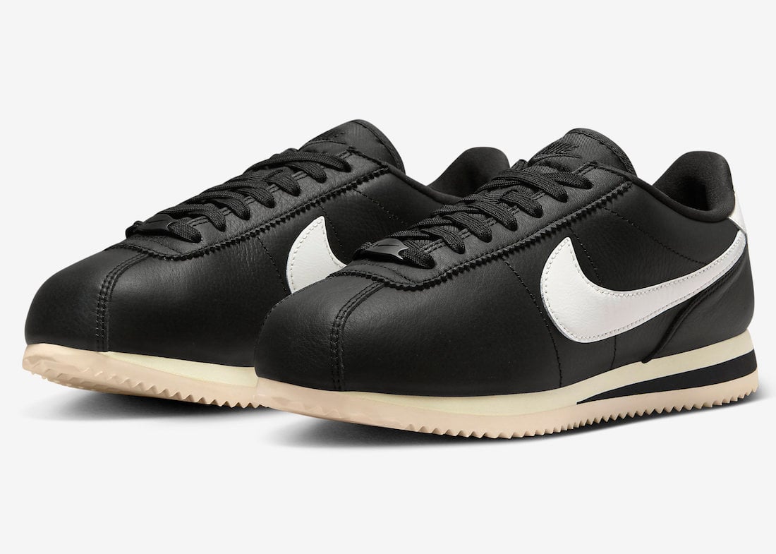 Nike Cortez in Black and Sail Releasing with Aged Details