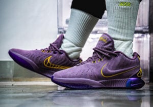 How the Nike LeBron 21 “Violet Dust” Looks On-Feet