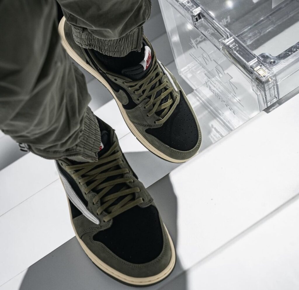 Travis Scott Air Jordan 1 Low OG Black Olive On-Feet 2024