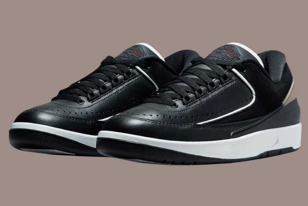 Air Jordan 2 Low Black Varsity Red Gold