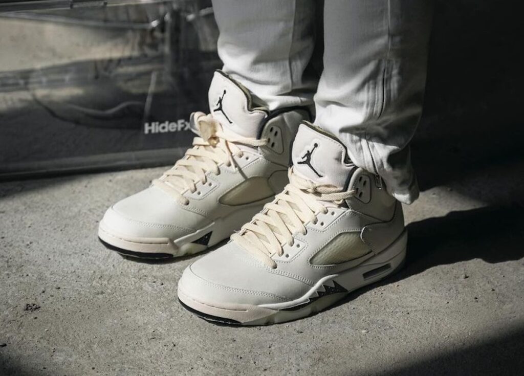 Air Jordan 5 SE Sail Black On-Feet FN7405-100