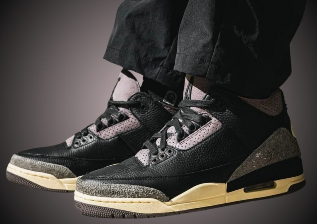 A Ma Maniere Air Jordan 3 Black Flat Pewter Violet Ore On-Feet FZ4811-001