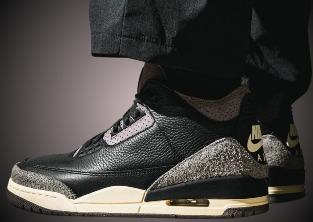 A Ma Maniere Air Jordan 3 Black Flat Pewter Violet Ore On-Feet FZ4811-001