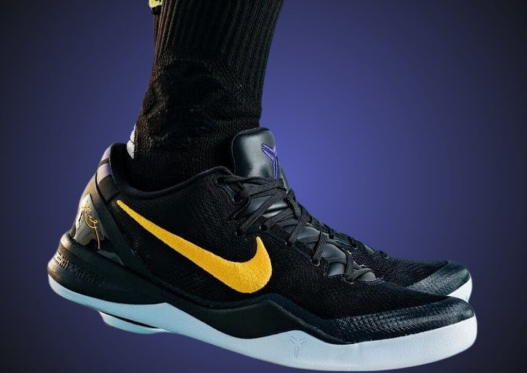 Nike Kobe 8 Protro Lakers Hollywood Nights HF9550-001 On-Feet