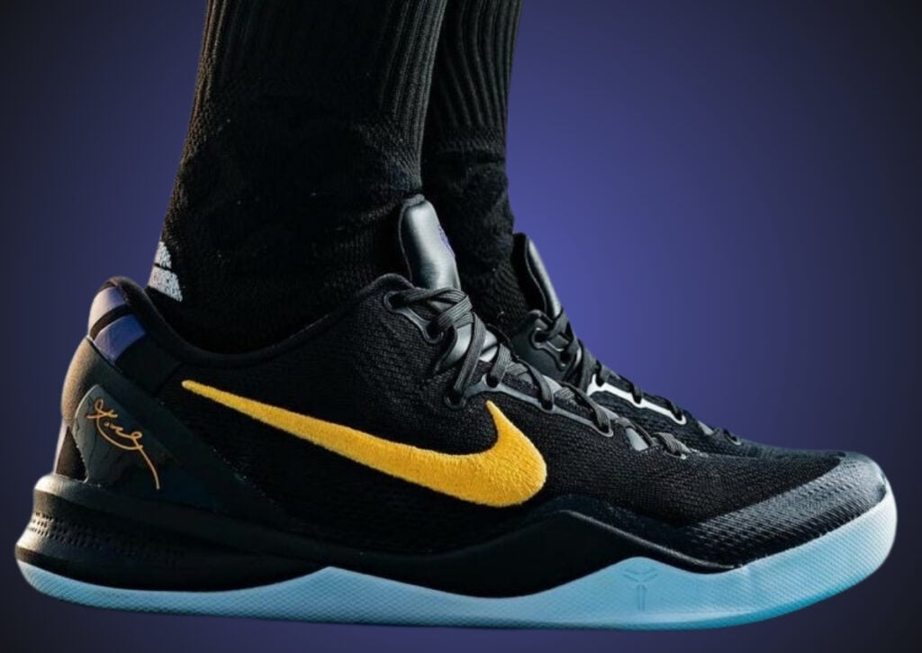 Nike Kobe 8 Protro Lakers Hollywood Nights HF9550-001 On-Feet