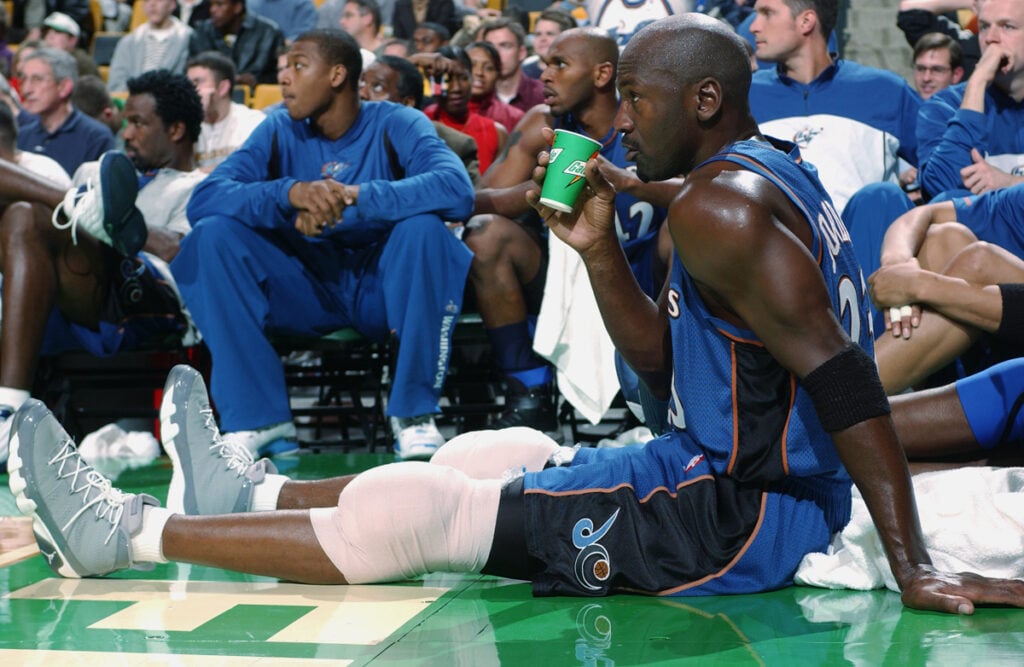 Michael Jordan Wearing Air Jordan 9 Cool Grey