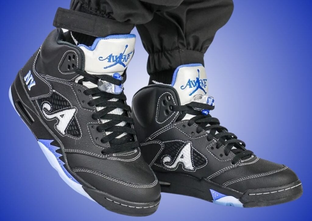 Awake NY Air Jordan 5 Black Racer Blue DV4982-004 On-Feet