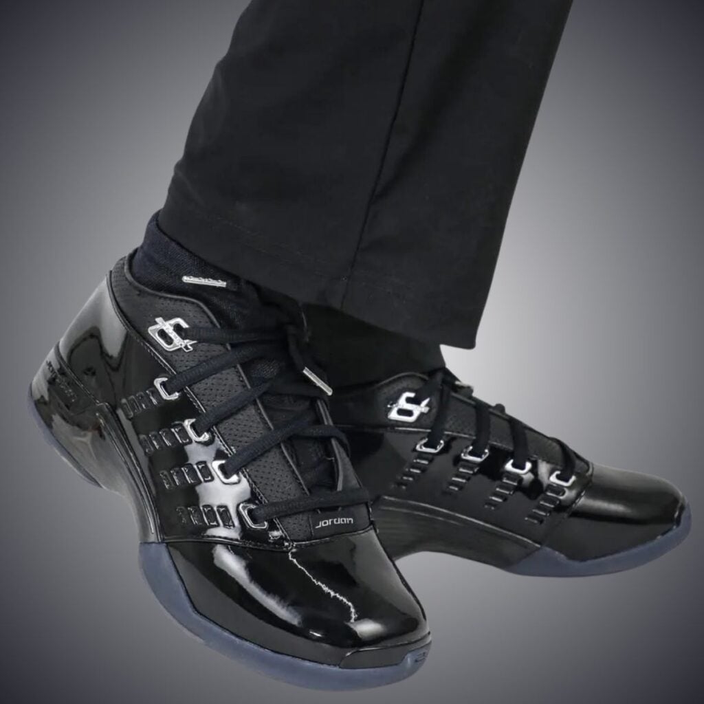 Air Jordan 17 Low Black Patent IV7640-001 On-Feet