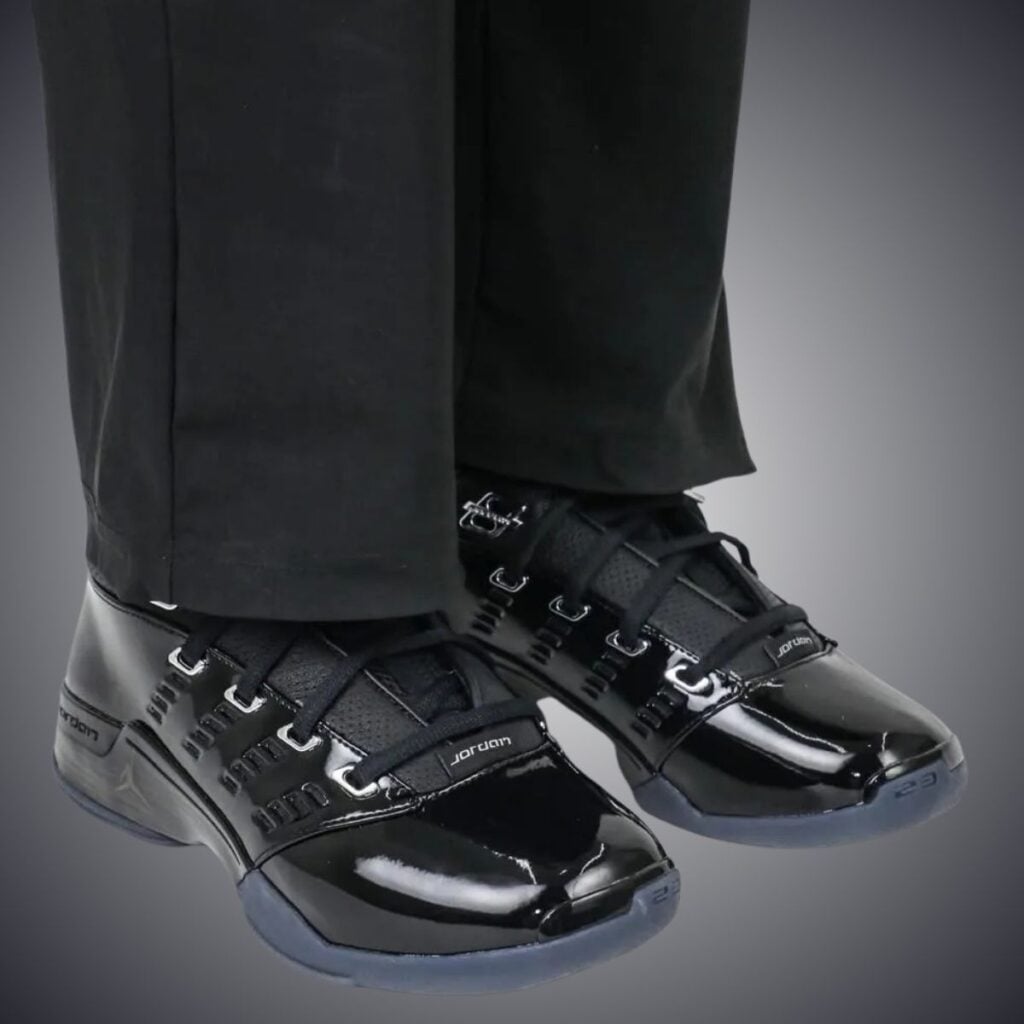 Air Jordan 17 Low Black Patent IV7640-001 On-Feet