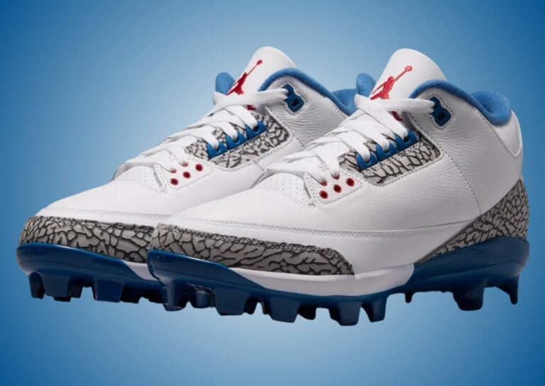 Air Jordan 3 MCS True Blue Baseball Cleats FZ8627-101
