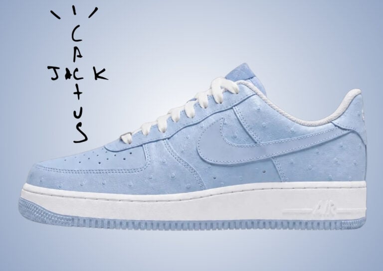 Travis Scott Nike Air Force 1 Low Ice Blue Ostrich JF7727-400
