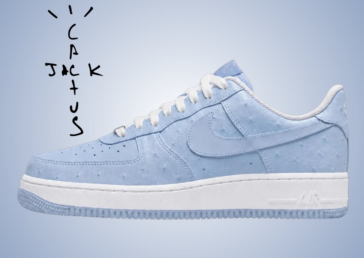 Travis Scott Nike Air Force 1 Low Blue Ostrich JF7727-400