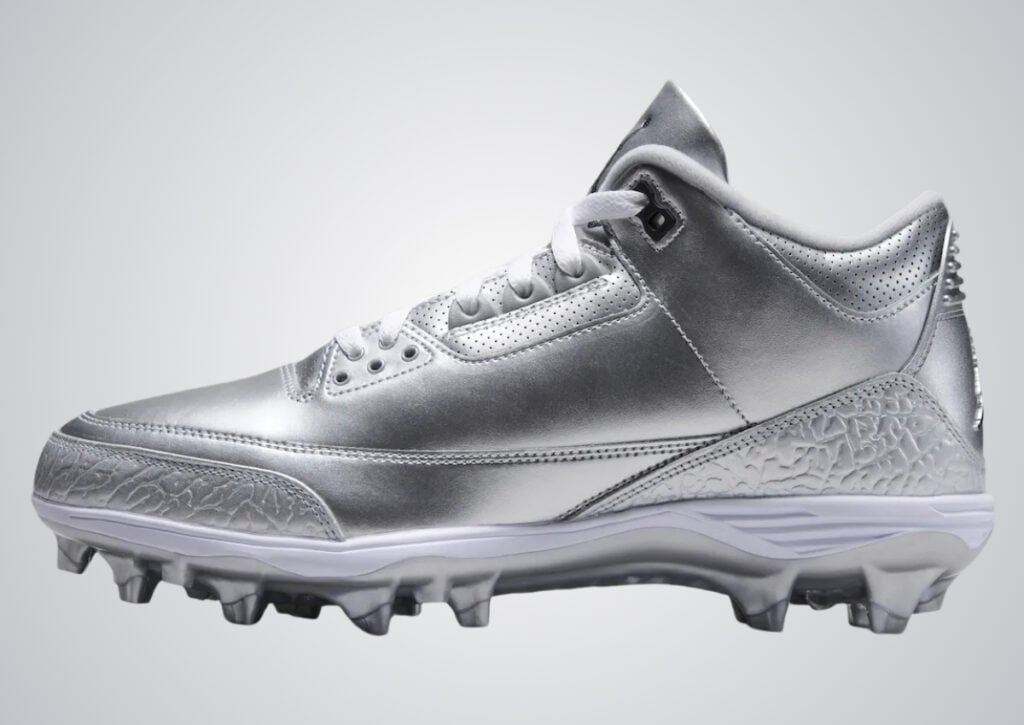 Air Jordan 3 TD Football Cleats Metallic Silver FZ8626-002
