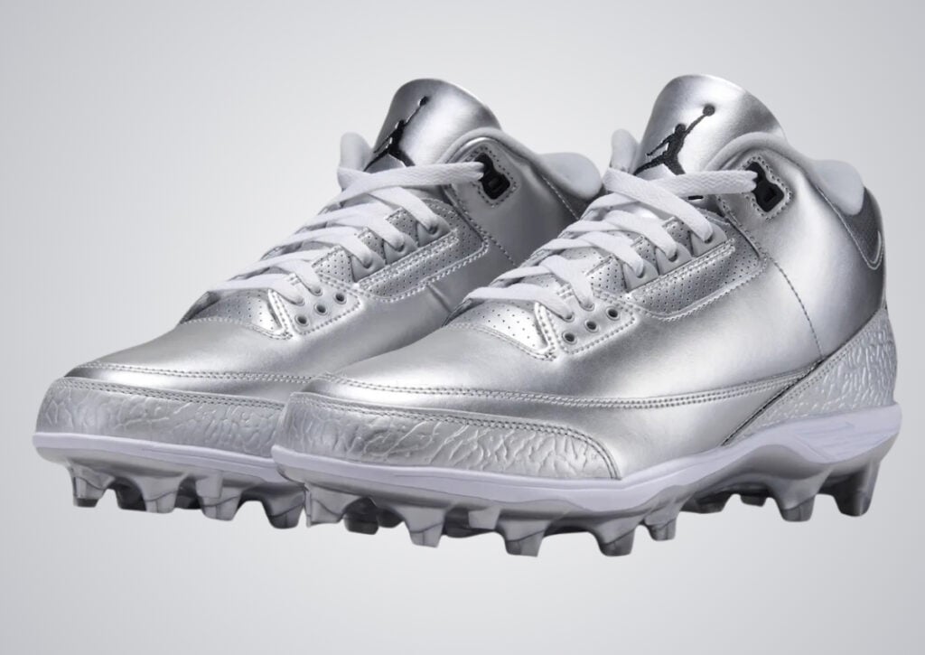 Air Jordan 3 TD Football Cleats Metallic Silver FZ8626-002