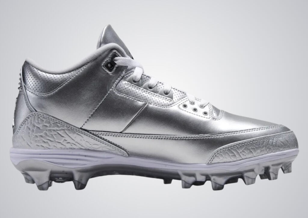 Air Jordan 3 TD Football Cleats Metallic Silver FZ8626-002