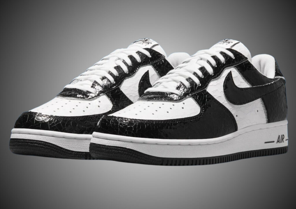 Nike Air Force 1 01 Black White Cracked Leather JA0248-300