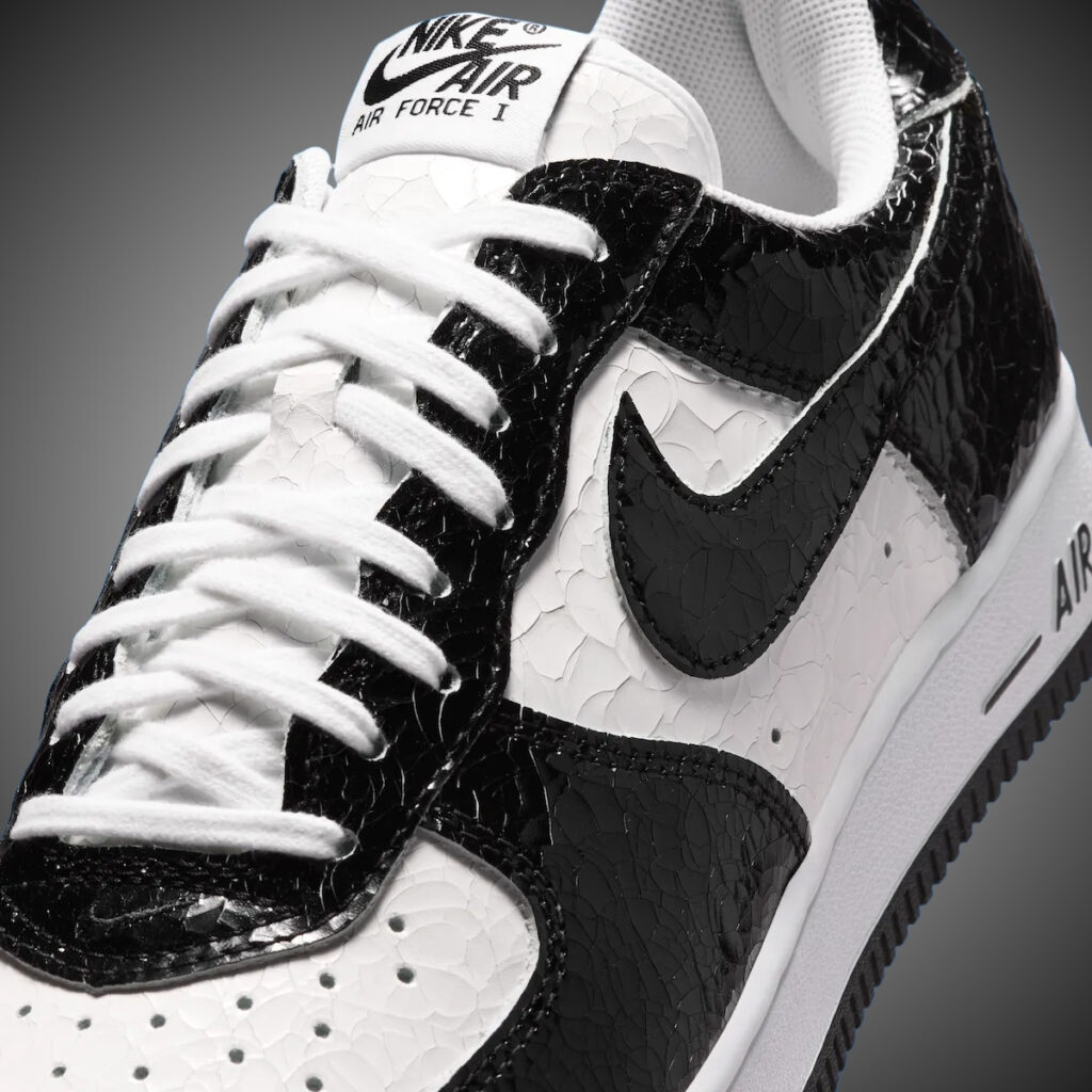 Nike Air Force 1 01 Black White Cracked Leather JA0248-300